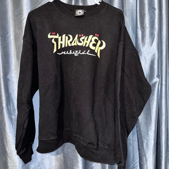 Ben Davis Thrasher Black Graphic Sweatshirt - Picture 1 of 4